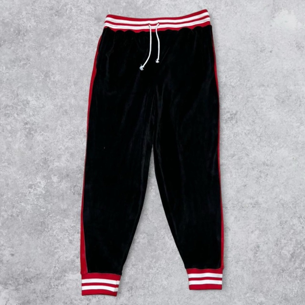 Blizzard Bay Black Velvet Stylish Black Joggers with Red Accents